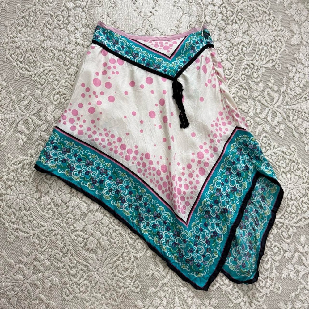 y2k twee quirky funky whimsical fairy grunge asymmetrical silk skirt